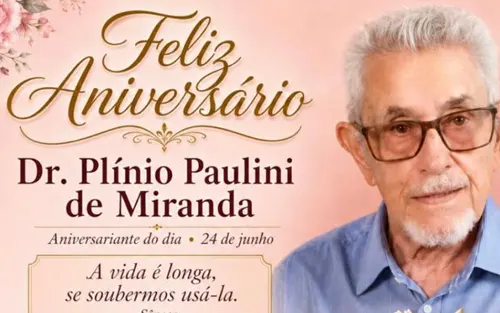 Parabéns Dr. Plínio Paulini de Miranda